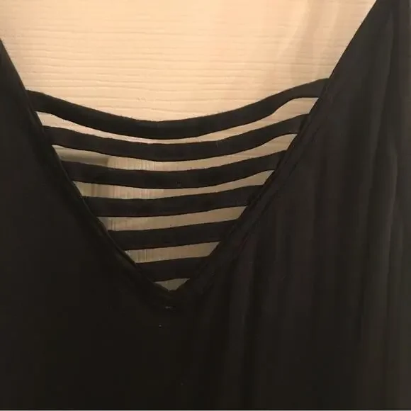 PINK Super Soft Black Strappy V-neck Tank Top Size Small - Picture 3 of 7